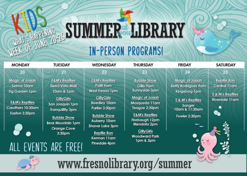 Summer at Your Library Kids Programming for June 20-26 - Friends of the ...